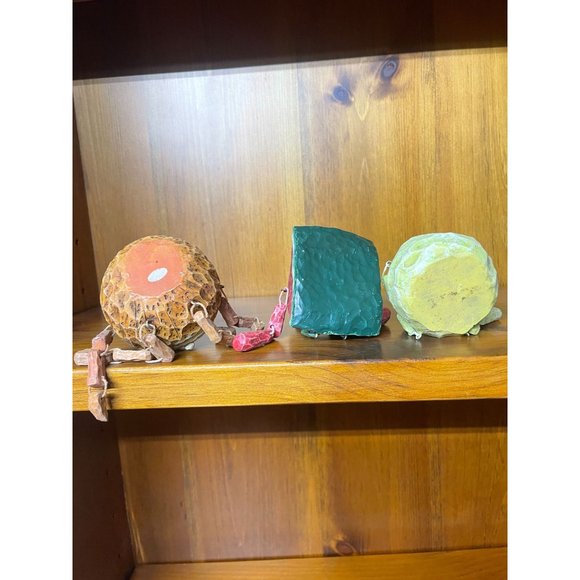 Anthropomorphic Fruit Shelf Sitters Set of 3 Watermelon Orange Pear - Picture 6 of 6